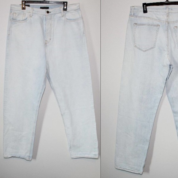 New Banana Republic Nettle Selvedge Relaxed Fit Jean Bleach Blue Men's 35 H14458 - Picture 12 of 13